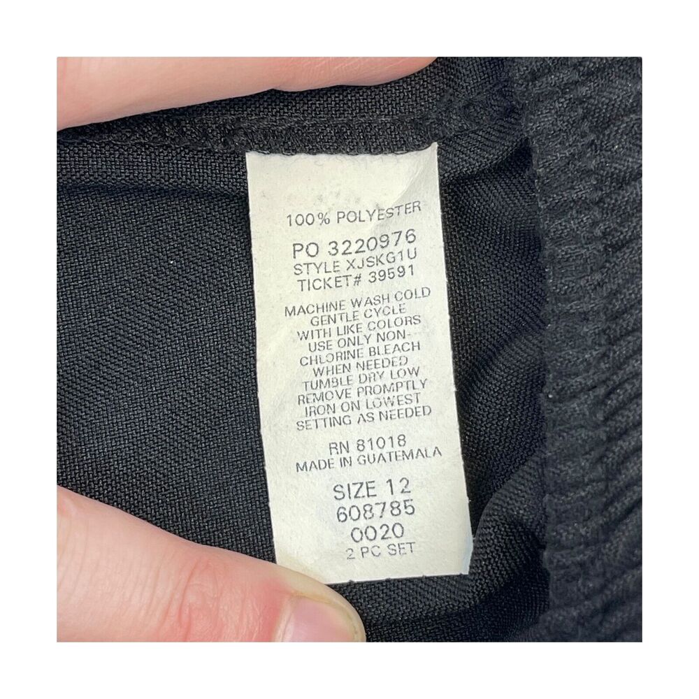 Blair A-Line Skirt Women's 12 Black 100% Polyester Elastic Waist Pleated Pull-On - Picture 2 of 6